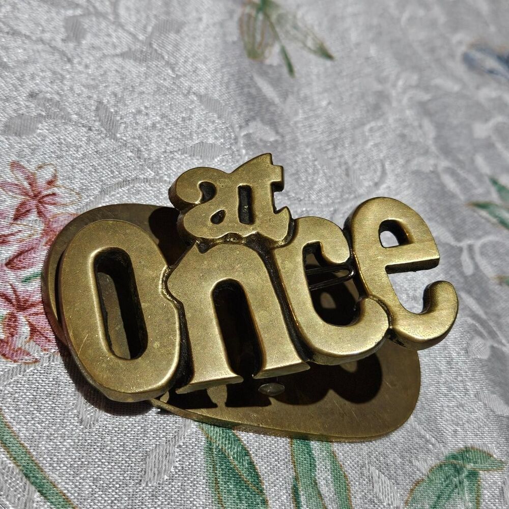 70s boho whimsical brass at once paperweight clip